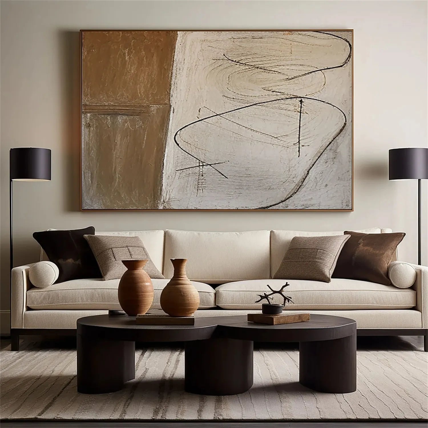 Abstract Painting #AB 177 - Modern Wall Art for Living Room, Bedroom & Office Decor - Handmade Canvas Artwork