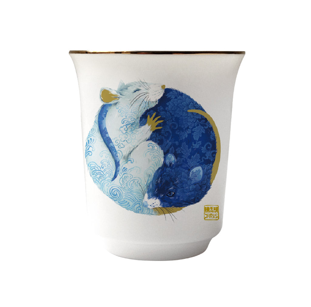 12-Piece Chinese Zodiac Tea Cup Set - Hand-Painted Ceramic Cups for Tea Lovers - Perfect for Home Decor, Gift Giving & Asian-Themed Tea Parties