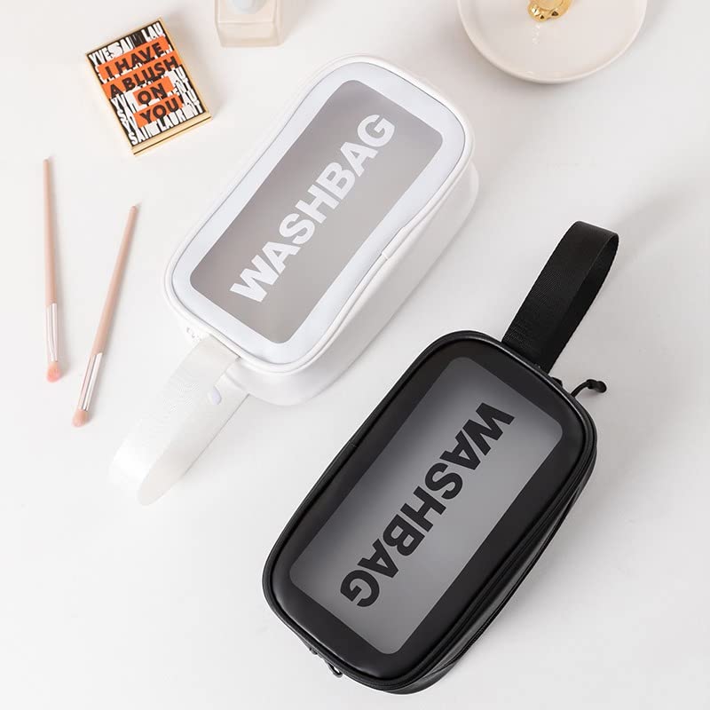 Queue Clear Travel Cosmetic Organizer Bag - Waterproof Makeup Pouch & Toiletry Bag for Women & Girls (Medium Size) | Perfect for Airplane Carry-on, Gym Essentials & Weekend Getaways