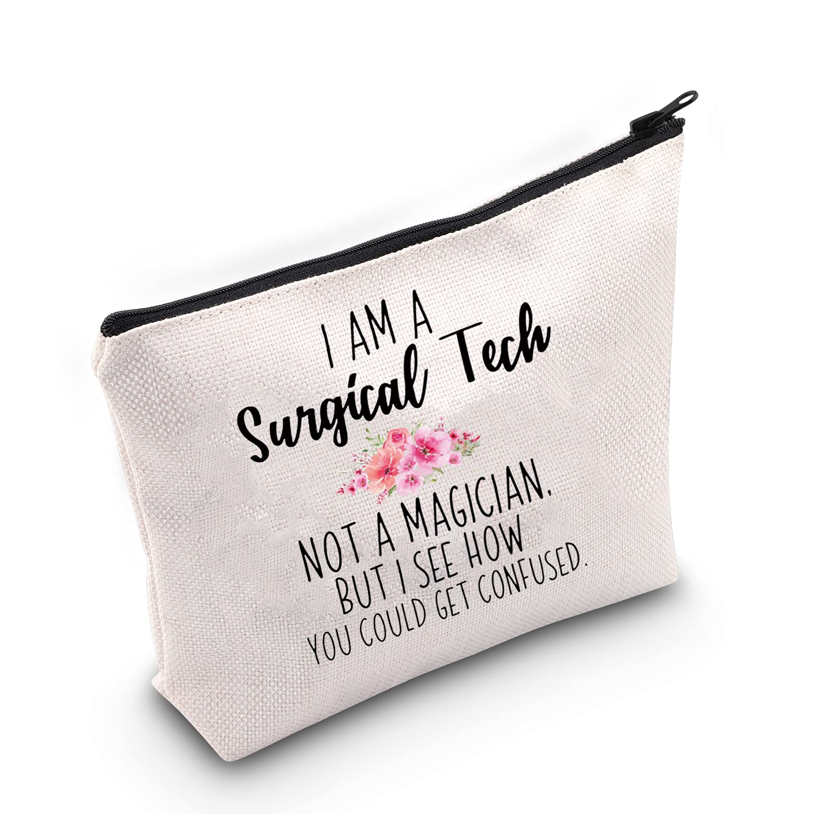 Surgical Tech Makeup Bag - Perfect Gift for Surgical Technologists - 'I'm a Surgical Tech Not a Magician' Cosmetic Pouch - Ideal for OR Professionals, Nurses & Medical Students