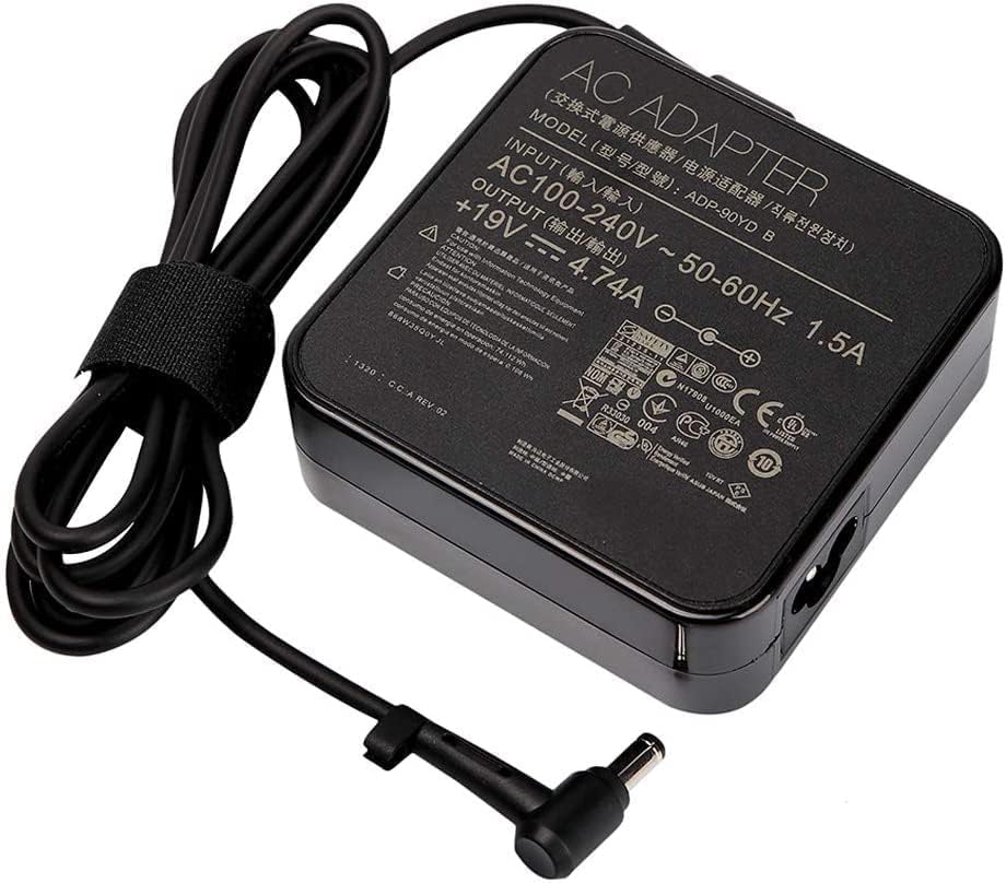 Original 19V 4.74A 90W EXA1202YH AC Adapter Power Supply Charger Compatible for Asus K53 K53B K53BY K53E Laptop Notebook - Replacement US Power Cord Included - Perfect for Home Office & Travel Use