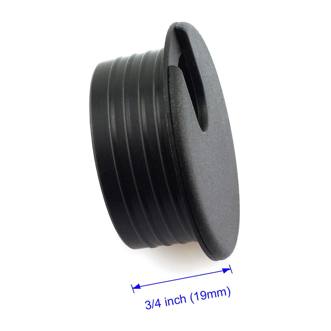 HJ Garden 2-Pack 1.5 Inch Black Plastic Desk Cable Grommet Hole Cover - Wire Cord Organizer for Office PC Desk, Home & Workspace Cable Management