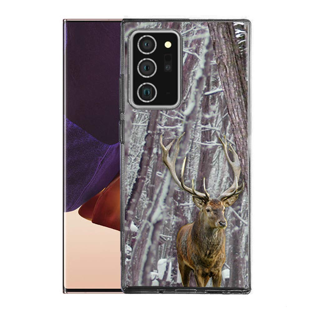 OneToughShield Slim Protective Phone Case for Samsung Galaxy Note 20 Ultra - Durable Black Cover with Deer/Snow/Camo Designs - Perfect for Outdoor Adventures & Daily Use