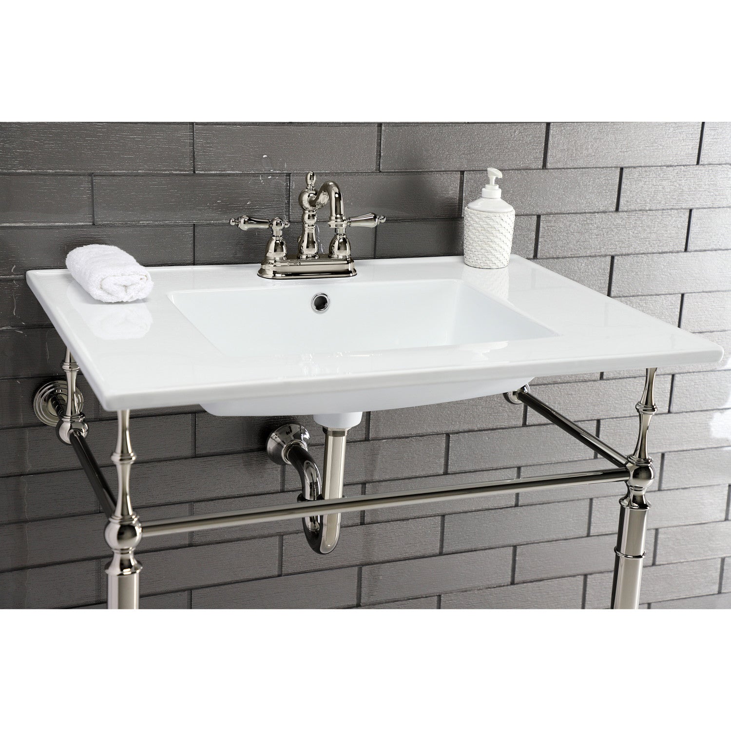 Continental 31 x 22 Inch White Ceramic Bathroom Vanity Top with 3-Hole Faucet & Integrated Basin - Perfect for Modern Bathroom Renovations and Small Space Solutions