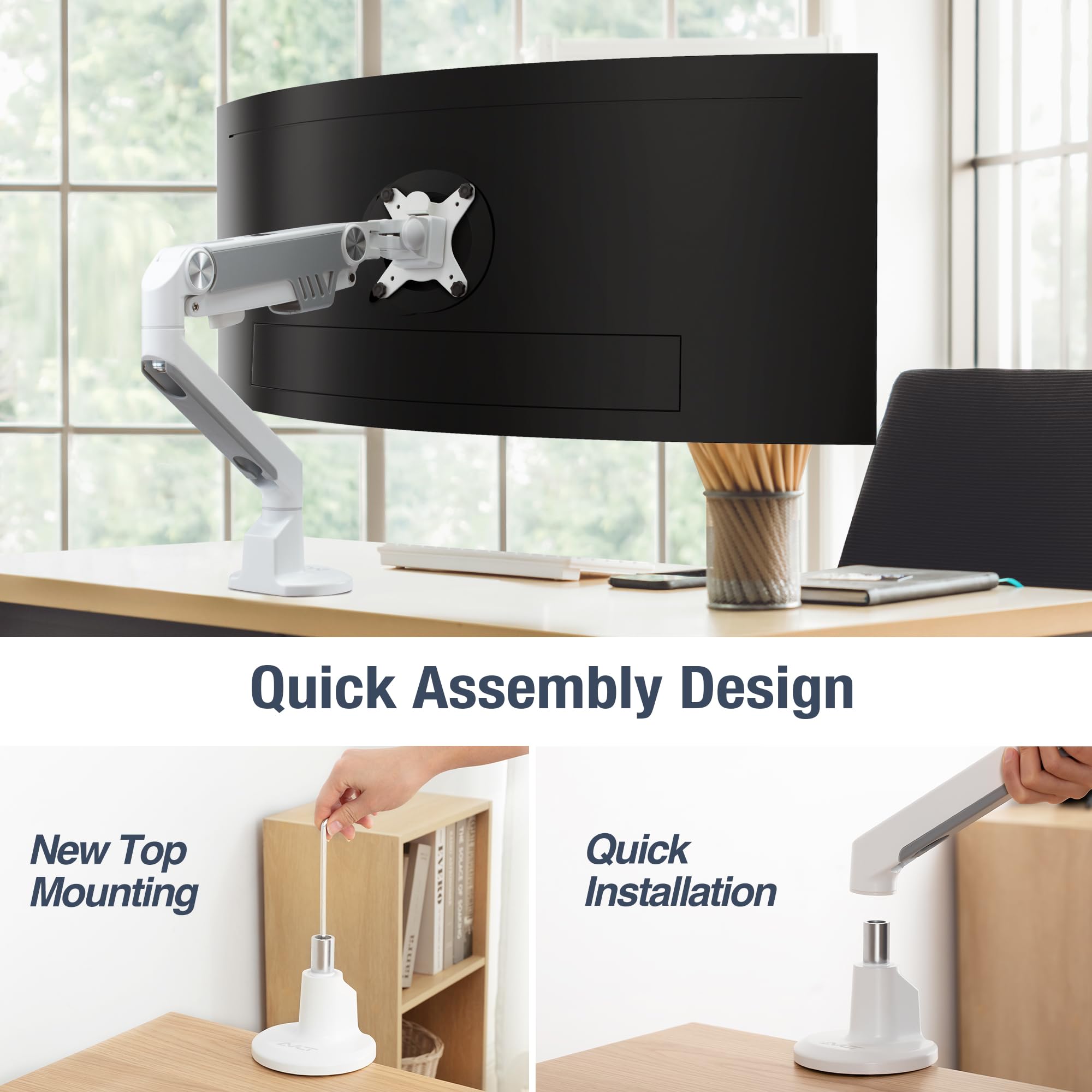 AVLT Adjustable Single Monitor Arm Desk Mount for 13