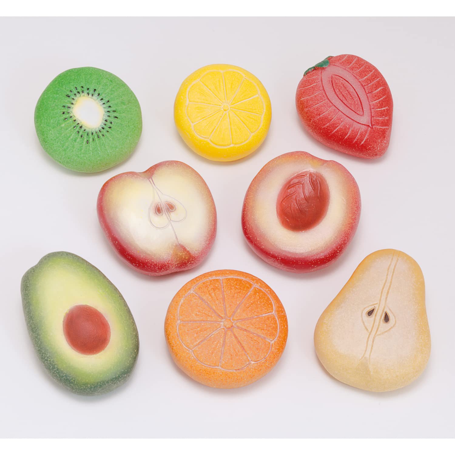 Yellow Door Fruit Sensory Play Stones - Set of 8 Educational Toys for Toddlers - Perfect for Montessori Learning, Sensory Bins & Early Childhood Development Activities