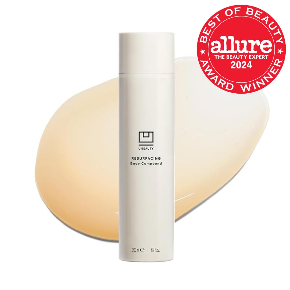 U Beauty Resurfacing Body Compound - Firming AHA & Retinol Serum with Phytic, Lactic & Glycolic Acids for Keratosis Pilaris & Skin Texture - Hydrating Shea Butter & Papain Formula - 6.7 Fl Oz - Perfect for Dry, Rough Skin & Body Exfoliation