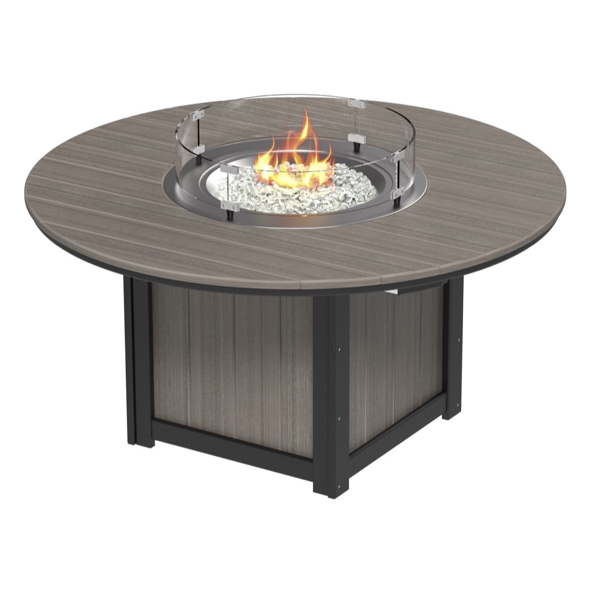 LuxCraft 60-Inch Round Outdoor Fire Pit Table - Bar Height Gas Fire Table for Patio, Deck, Backyard - Weather-Resistant Lumin Fire Pit with Glass Beads & Lava Rocks - Perfect for Entertaining & Relaxing