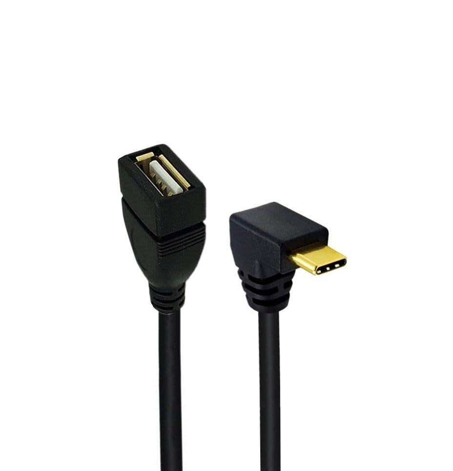 USB C to USB Adapter 3.1 - Gold Plated Type C Male to USB A Female OTG Cable (10 Inch, 90 Degree) - Fast Data Transfer & Charging for MacBook, Samsung Galaxy, iPad Pro & More Devices