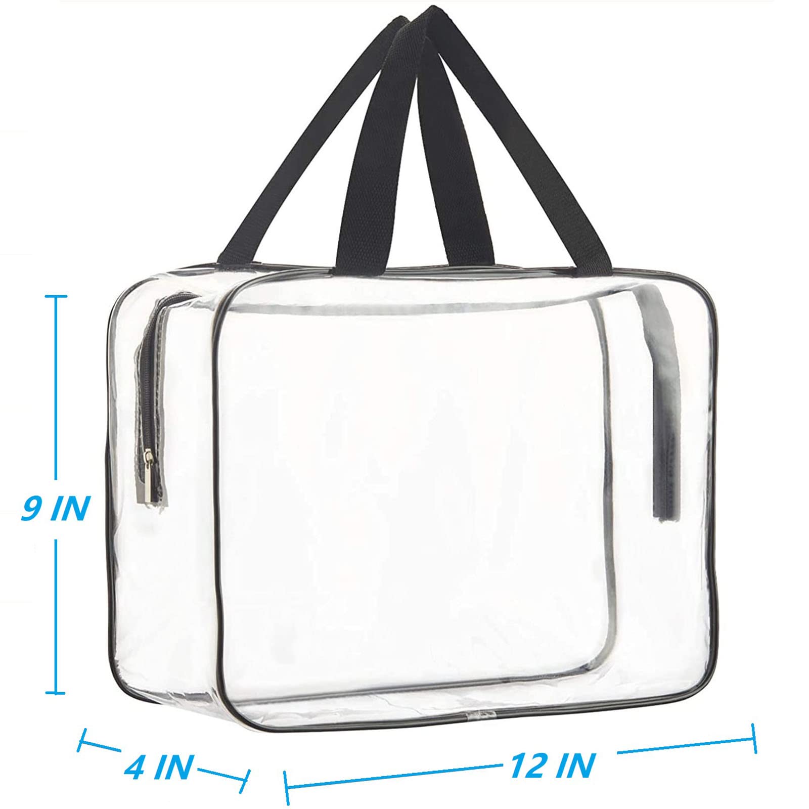 2 Pack Large Clear Toiletry Bags - Waterproof Transparent Travel Cosmetic Organizer for Makeup, Toiletries & Essentials | Perfect for Airplane Carry-on, Gym, Beach & Vacation Packing