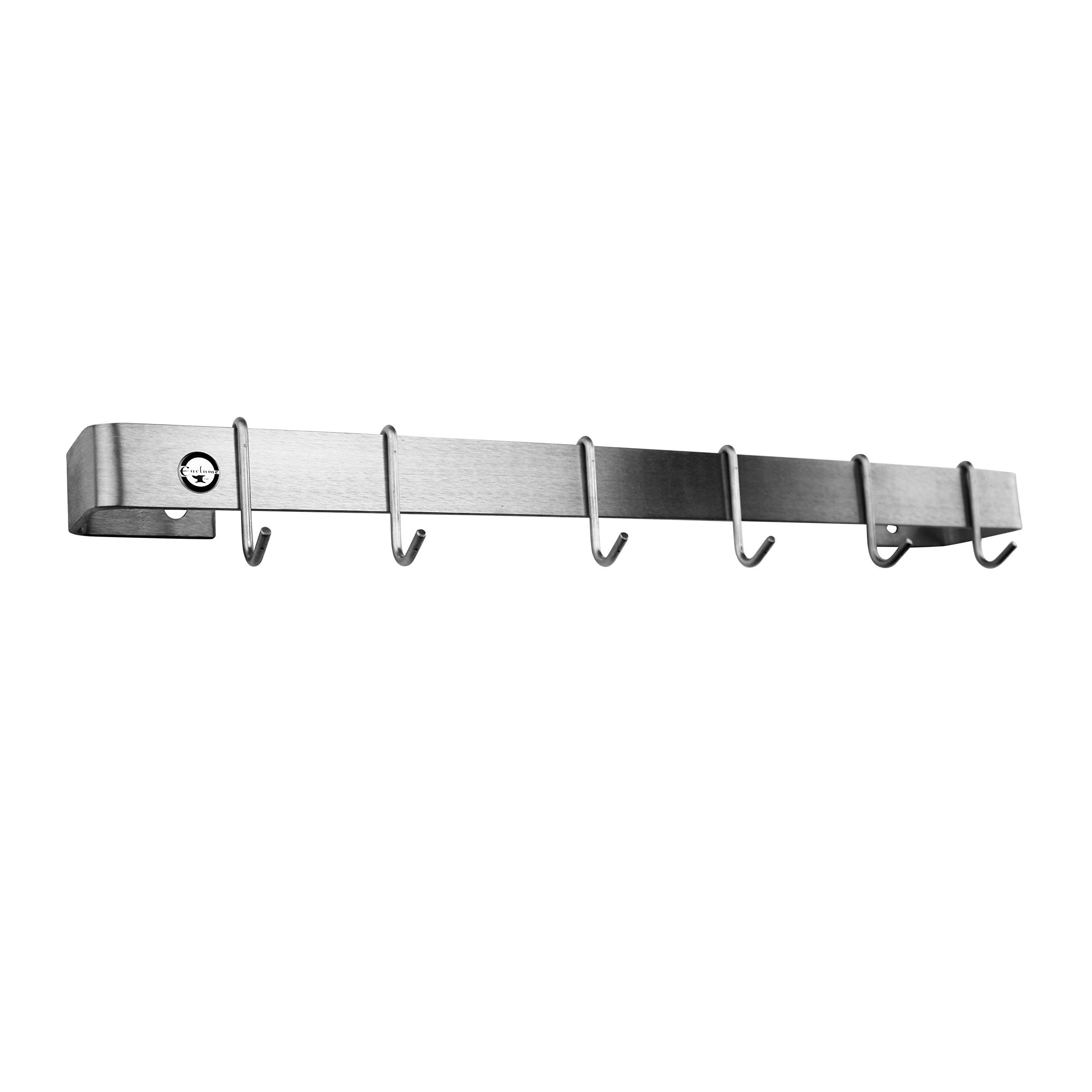Enclume Handcrafted 30-Inch Stainless Steel Utensil Bar Wall Rack - Premium Kitchen Organizer for Spoons, Ladles & Cooking Tools - Perfect for Farmhouse, Restaurant & Home Kitchen Storage