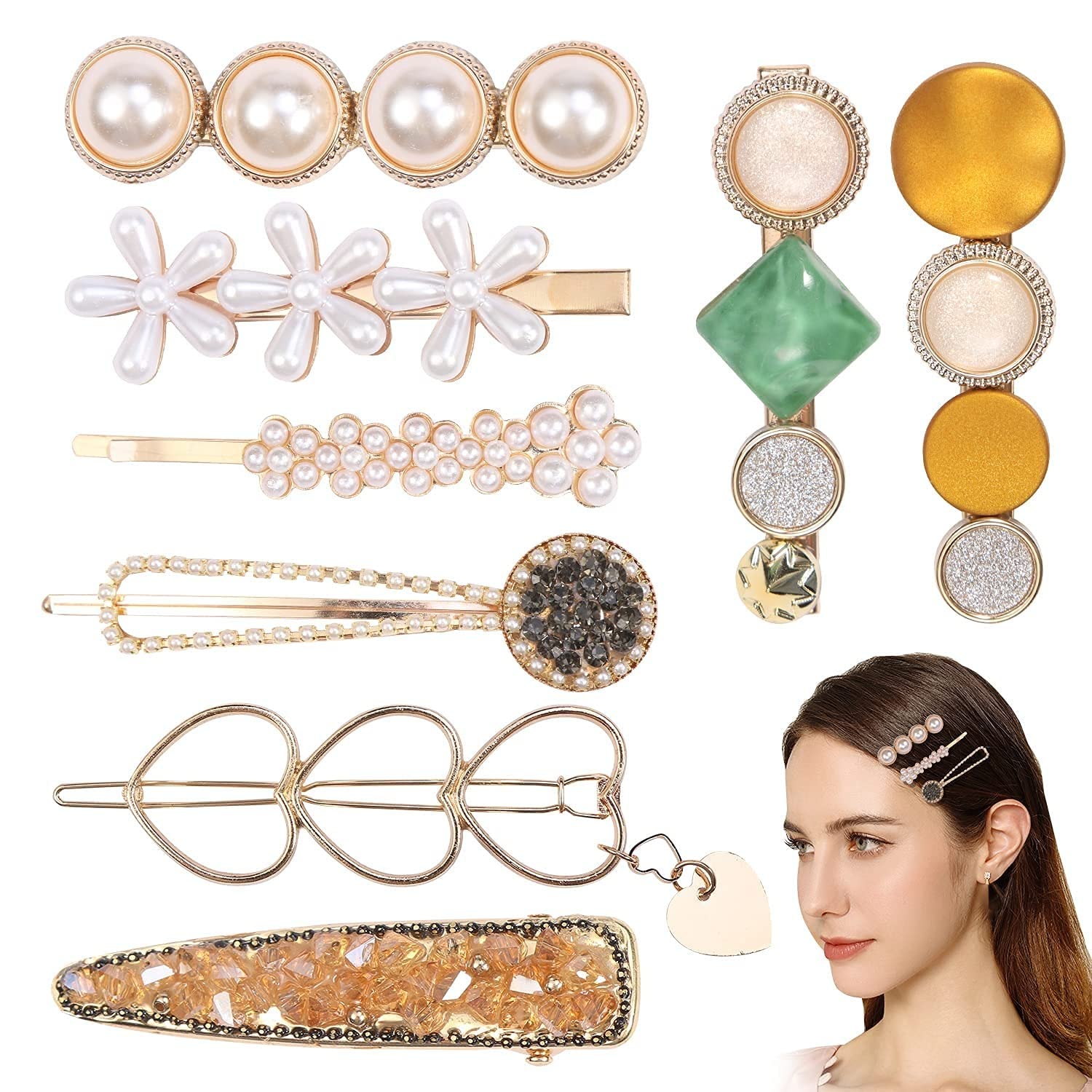 8 PCS Geometric Hollow Metal Hair Clips for Women - Korean Style Barrettes & Hairpins - Perfect for Styling, Updos, and Everyday Fashion Accessories