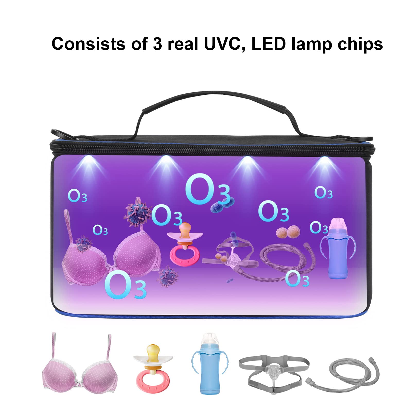 UV Sterilizer Box with LED Light - Portable Sanitizing Bag for Baby Bottles, Phones, Keys & Toys | Disinfect Feeding Essentials, Electronics & Personal Items at Home or Travel