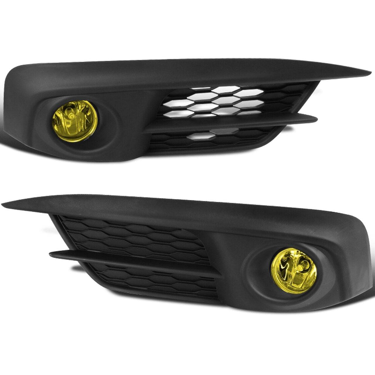 2016-2018 Honda Civic 2DR/4DR Fog Lights with Switch & Bulbs - Clear/Yellow Lens Replacement for Bumper - Perfect for Night Driving & Bad Weather Visibility