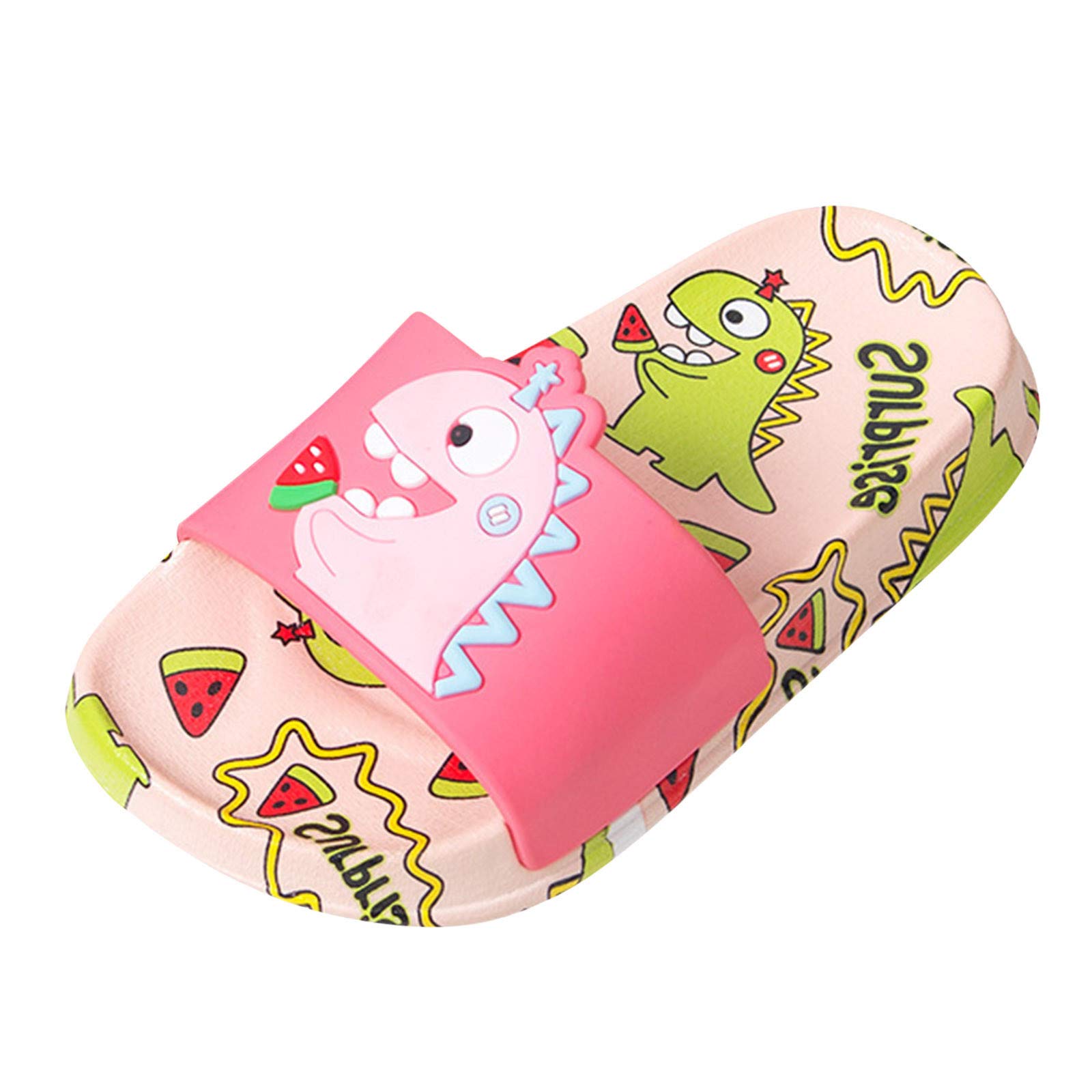 Dinosaur Cartoon Kids Slide Sandals - Non-Slip Water Shoes for Boys & Girls, Beach Slippers for Outdoor Play & Baby Walking