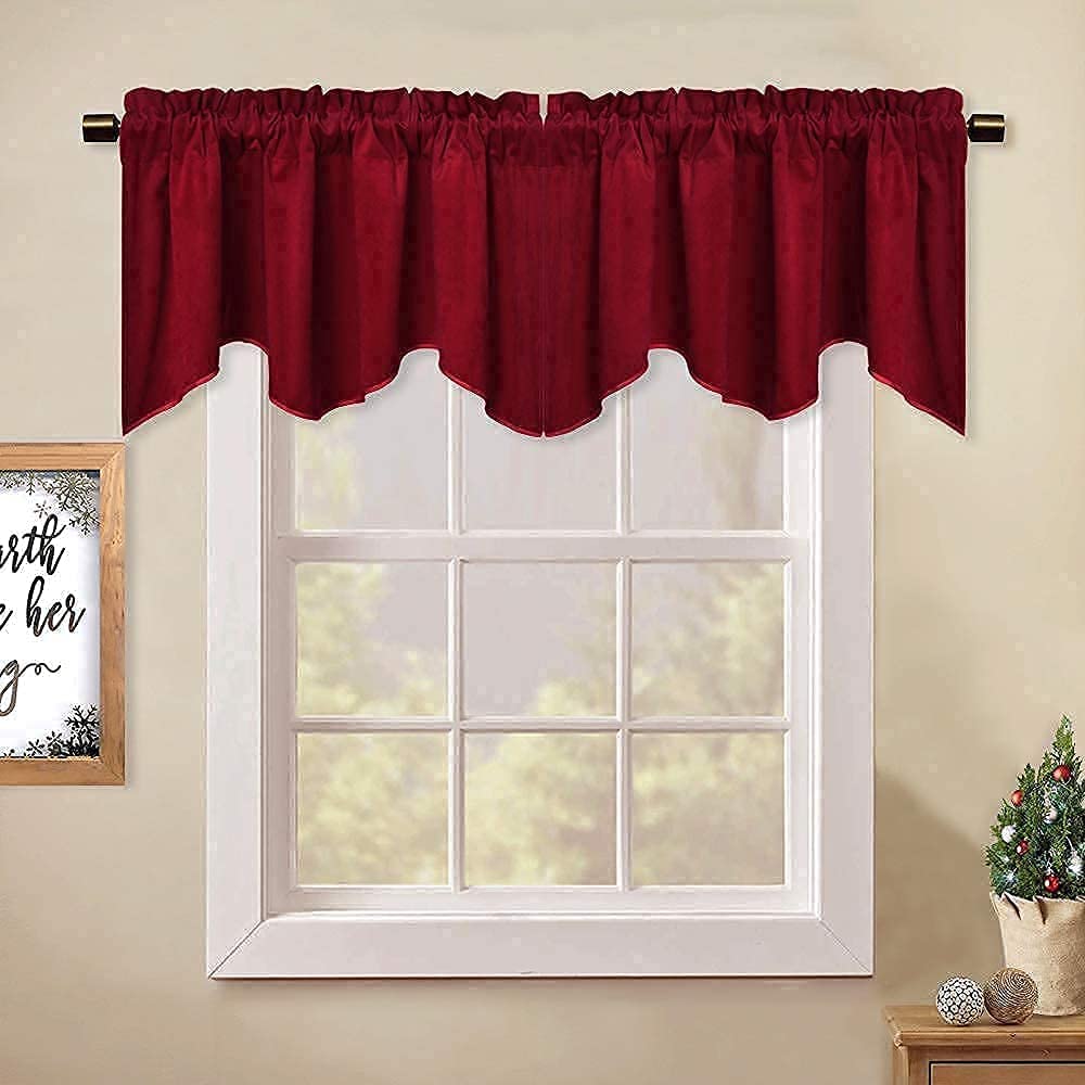 StangH Luxury Velvet Curtains & Valances Set - Elegant Blackout Drapes for Living Room, Bedroom Window Decor - Perfect for Home Theater, Nursery & Cozy Interior Design