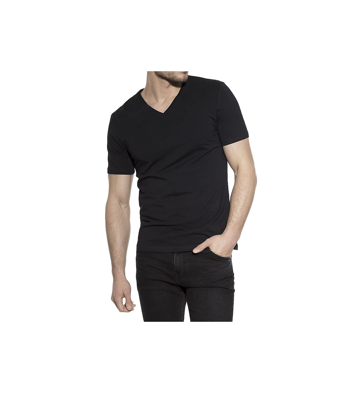 Organic Cotton Slim Fit V-Neck T-Shirt for Men - Breathable & Comfortable Undershirt - Eco-Friendly Casual Tee - Perfect for Layering, Workouts, and Everyday Wear