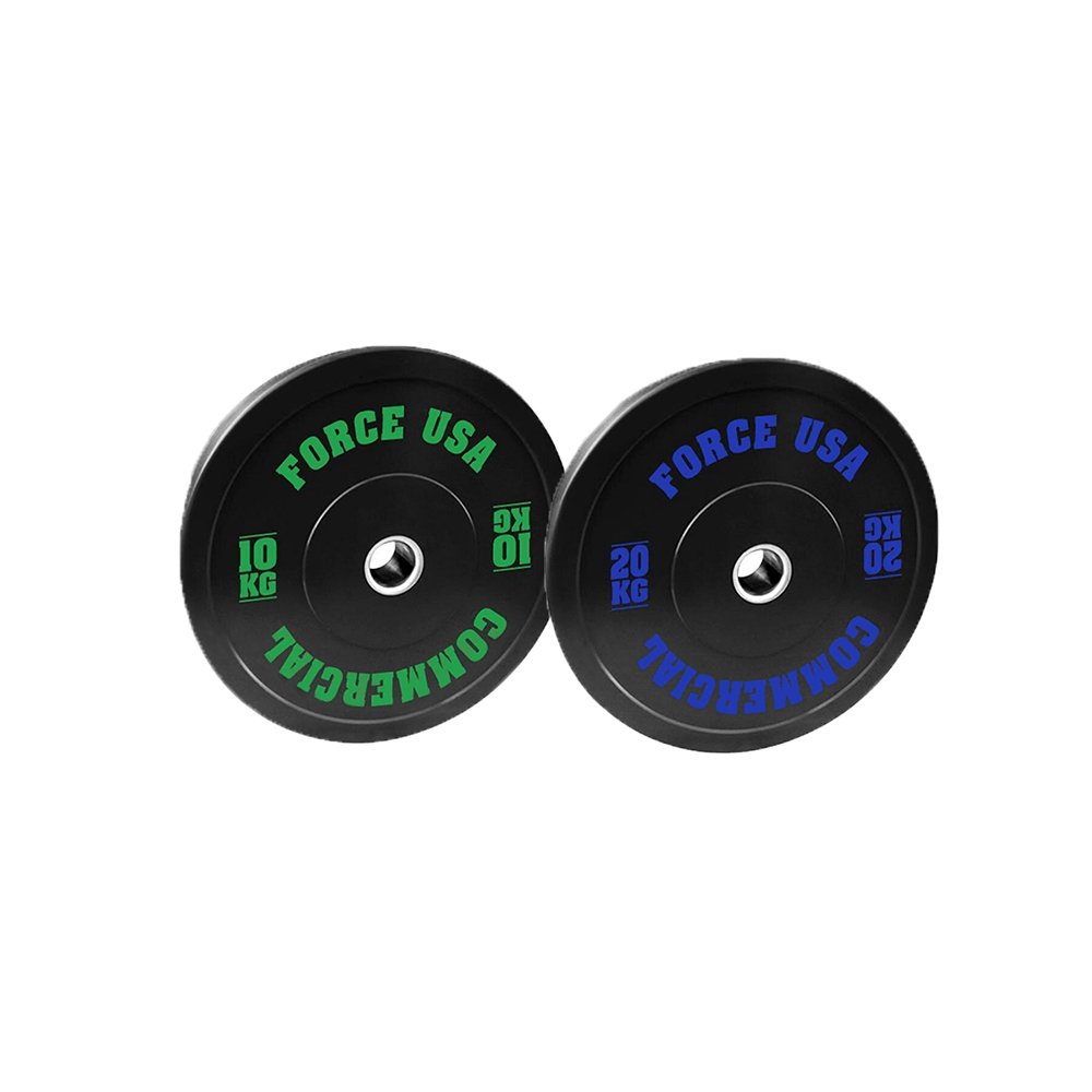 Force USA 80kg Bumper Plate Set - Olympic Weight Plates for CrossFit, Powerlifting & Home Gym Workouts - Perfect for Strength Training & Fitness Enthusiasts