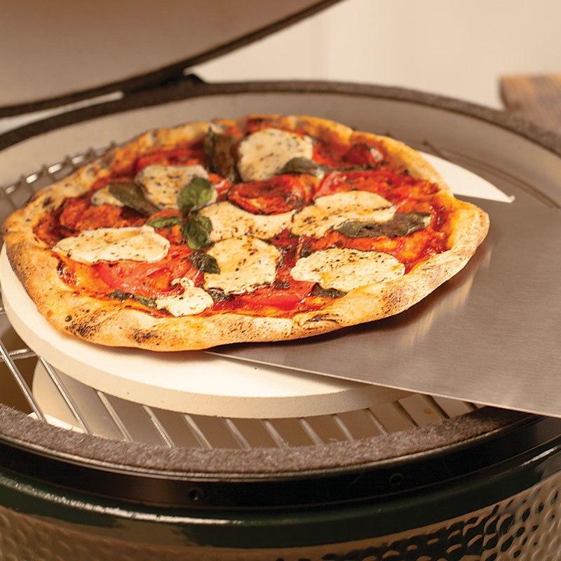 Big Green Egg 12 Inch Pizza Stone for Medium & MiniMax EGG - Premium Ceramic Baking Stone for Perfect Pizzas, Bread & Pastries - Outdoor Cooking & BBQ Accessory