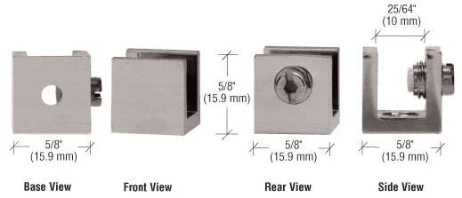 Brushed Nickel Small Set Screw Clamp for 1/4