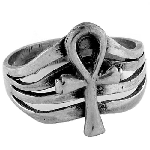 Egyptian Silver Ankh of Life Ring - Ancient Symbol Jewelry for Women & Men - Perfect for Spiritual Gifts, Boho Fashion & Everyday Wear