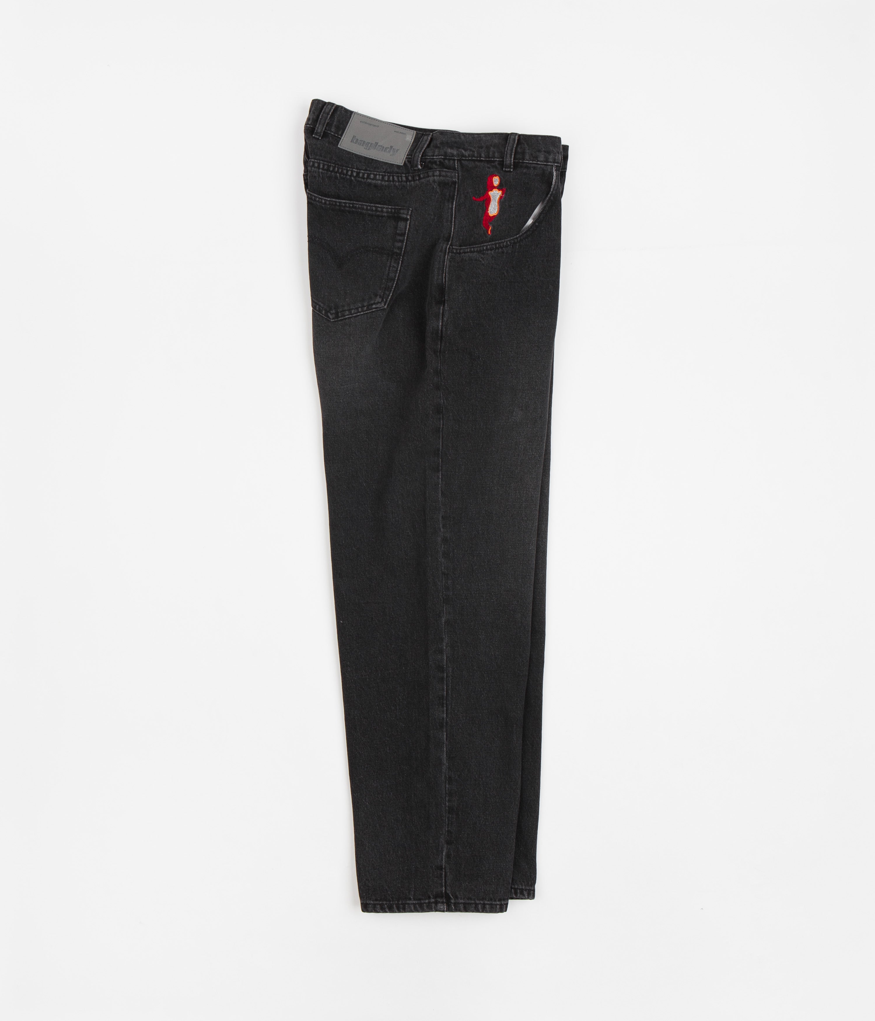 Baglady Baggy Lad Jeans - Faded Black Distressed Denim Pants for Men | Casual Streetwear & Vintage Style Outfits