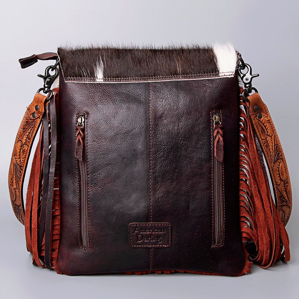 Genuine Leather Women's Western Handbag with Hair On - American Darling Hair On Leather Purse for Cowgirl Style & Everyday Use