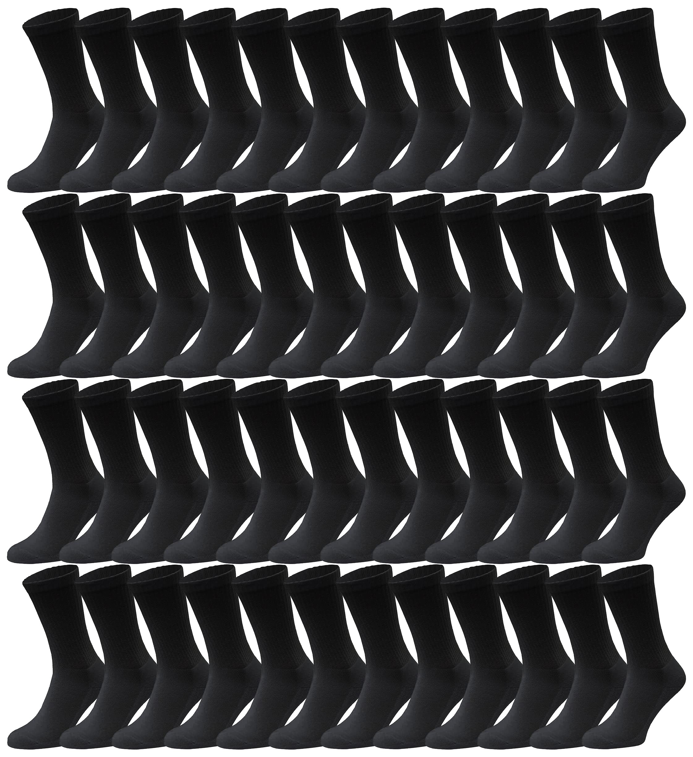 Bulk Crew Socks for Men & Women - Cotton Sport Socks Wholesale Pack (10/20/30 Pairs) - Comfortable Athletic Socks for Running, Gym & Daily Wear
