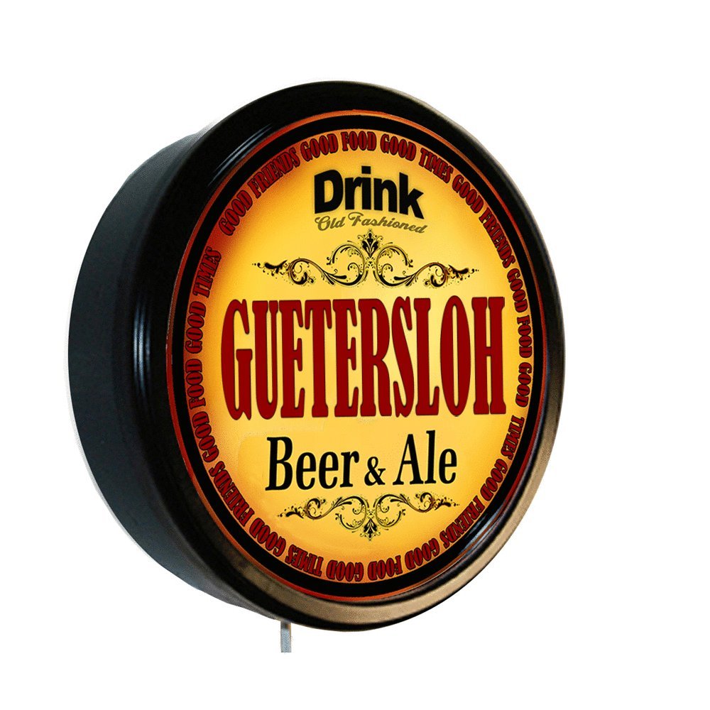 Vintage Goldenoldiesclocks GUETERSLOH Beer & Ale Cerveza Neon Wall Sign - Retro Pub Bar Decor for Home, Man Cave, Tavern & Brewery Lighting