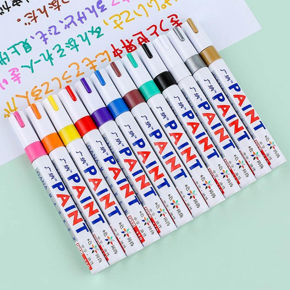 Oil Based White Paint Marker Pen - Quick Dry, Waterproof Art Marker for Rock Painting, Ceramic, Glass, Wood, Metal, Fabric, Tires & Graffiti (1pc Black) - Perfect for DIY Crafts, Home Decor, Signage & Industrial Marking