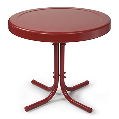 Premium Metal Outdoor Furniture Set - Durable Steel Patio Chairs, Loungers & Side Table in Coral Red | Weather-Resistant Garden & Poolside Relaxation Set | Perfect for Backyard, Deck & Outdoor Entertaining