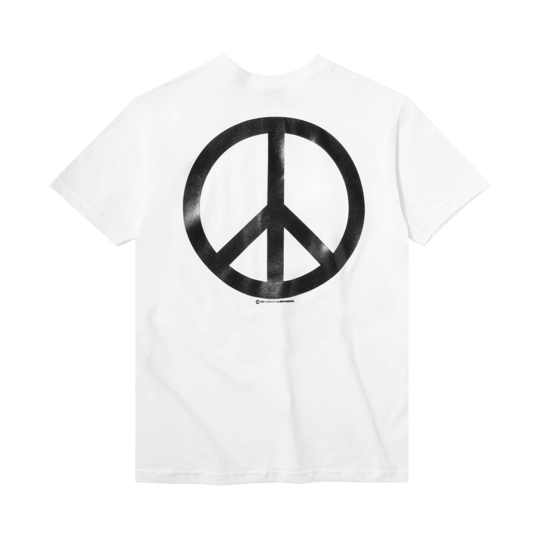 VIOLET Peace Short Sleeve T-Shirt for Women - White Cotton Casual Tee - Perfect for Summer Outfits & Everyday Wear