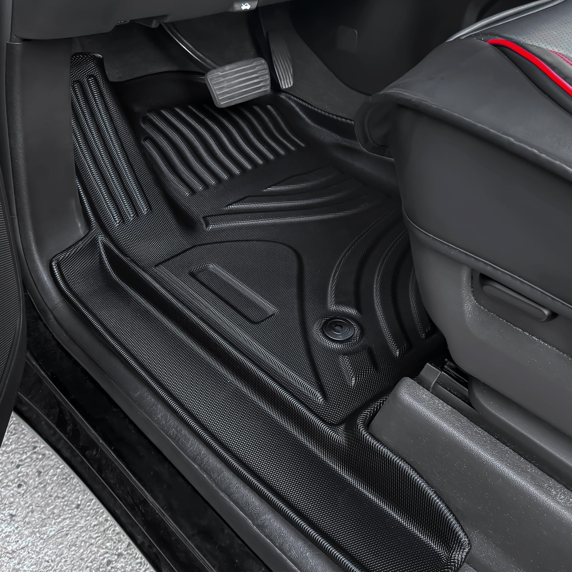 AUTOSAVER88 All-Weather Floor Mats for 2019-2025 Chevy Silverado 1500 & GMC Sierra 1500 | Heavy Duty Car Liners for 2020-2025 Chevrolet Silverado/GMC Sierra 2500HD/3500HD Crew Cab | Black Rubber Floor Protection with Factory Carpeted Storage | Perfect for Off-Roading, Work Trucks & Daily Commutes
