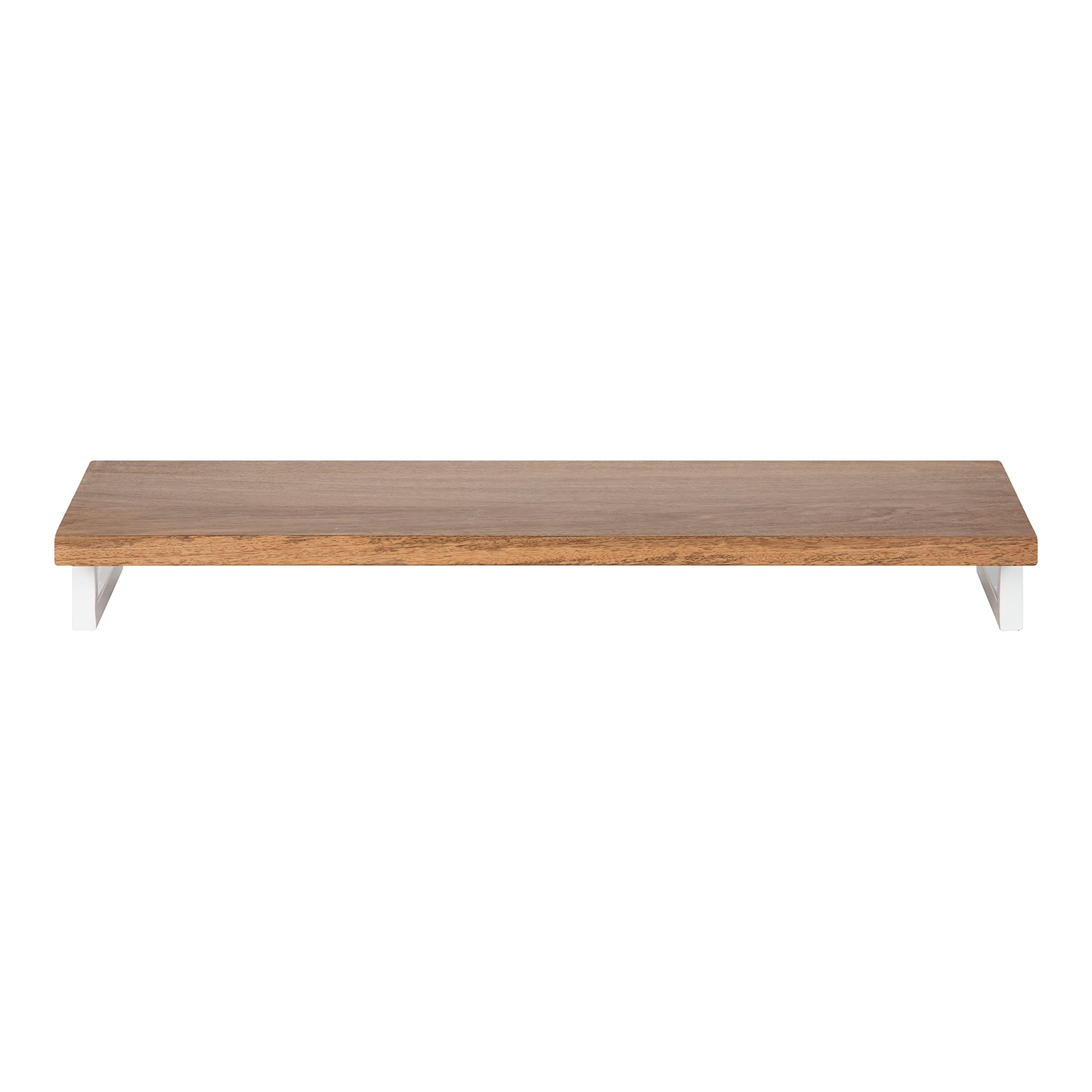 Kate and Laurel Lankford 24 Inch Modern Wood Wall Shelf - Natural Wood & White Floating Shelf for Home Decor, Storage & Display - Perfect for Living Room, Bedroom & Office Organization