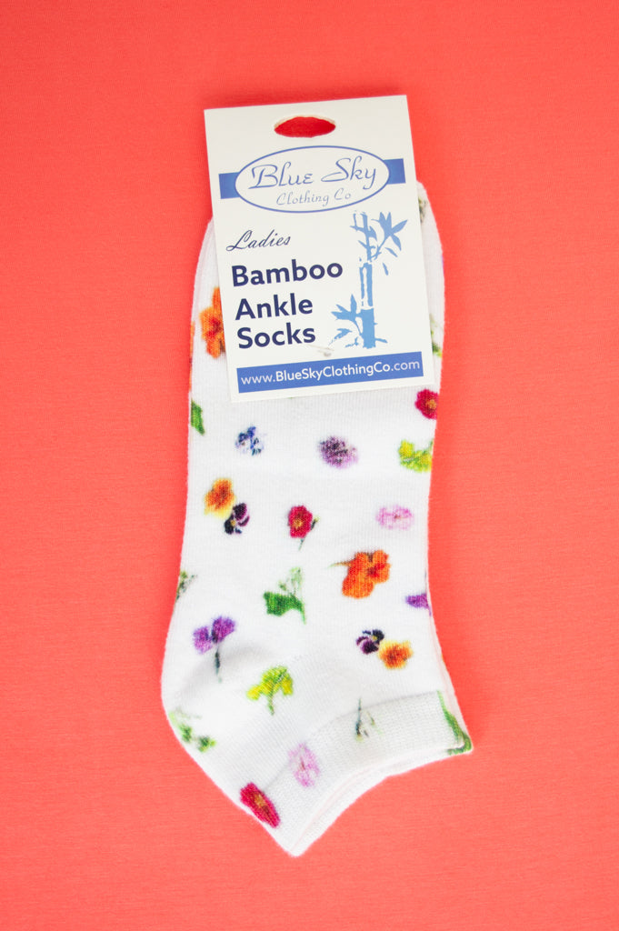 Women's Breathable Bamboo Ankle Socks with Assorted Prints - Soft & Comfortable for Yoga, Running, and Everyday Wear