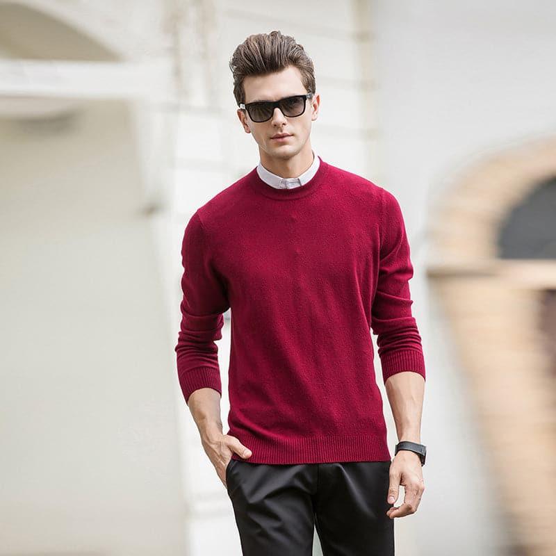 Luxury Men's Cashmere Sweater - Soft & Warm Crew Neck Pullover for Winter | Perfect for Office, Travel & Casual Wear