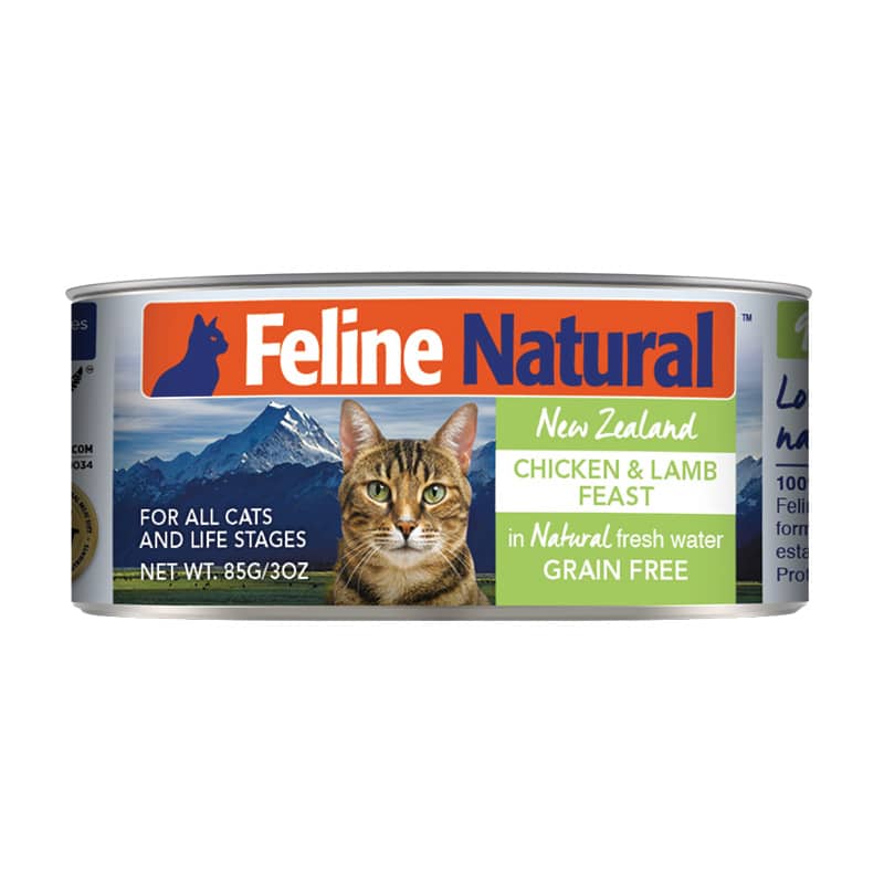 Feline Natural Grain-Free Chicken & Lamb Canned Cat Food - High Protein, All-Natural Ingredients for Adult Cats - Perfect for Indoor & Outdoor Cats, Mealtime & Treats