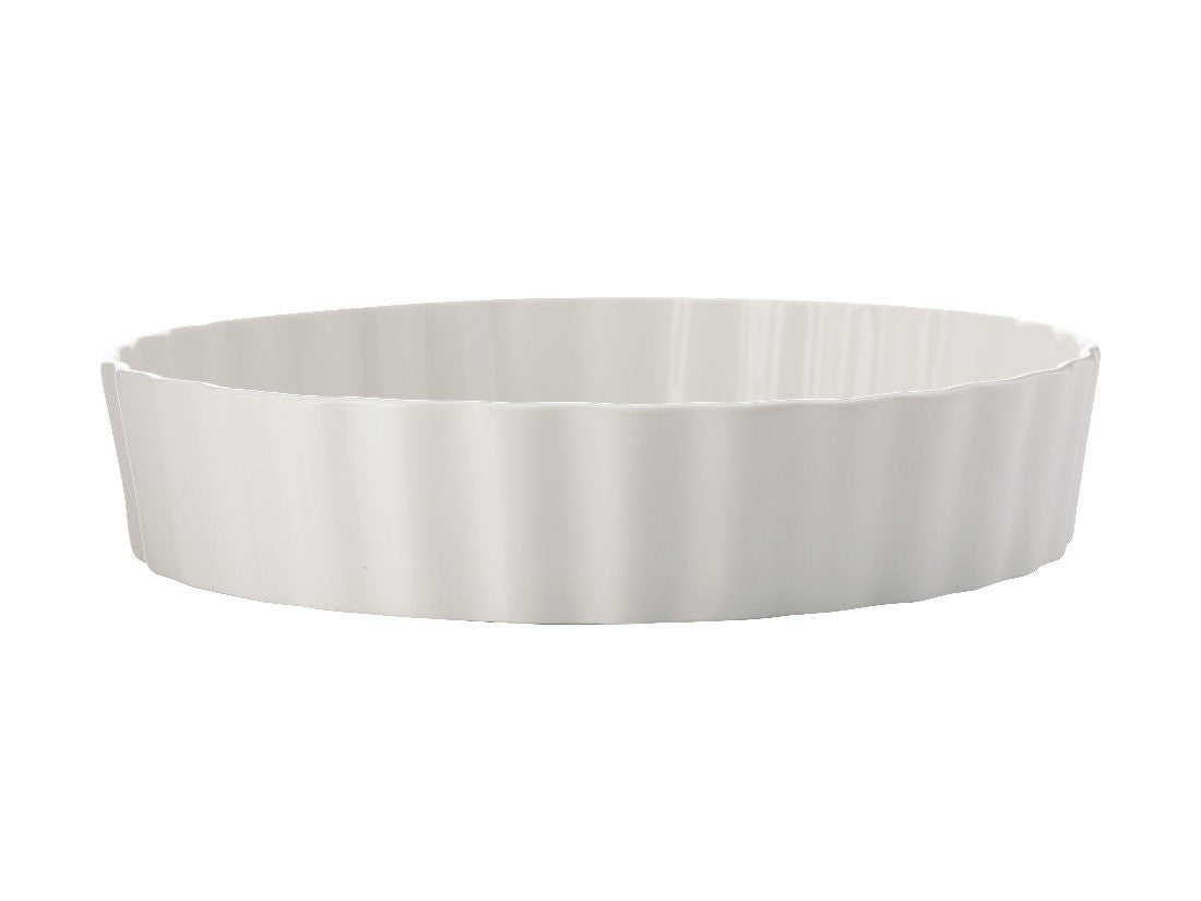 Maxwell & Williams Epicurious Deep Quiche Dish 25cm x 5cm White Ceramic Baking Pan with Gift Box - Perfect for Quiche, Pie, Tart & Casserole Baking