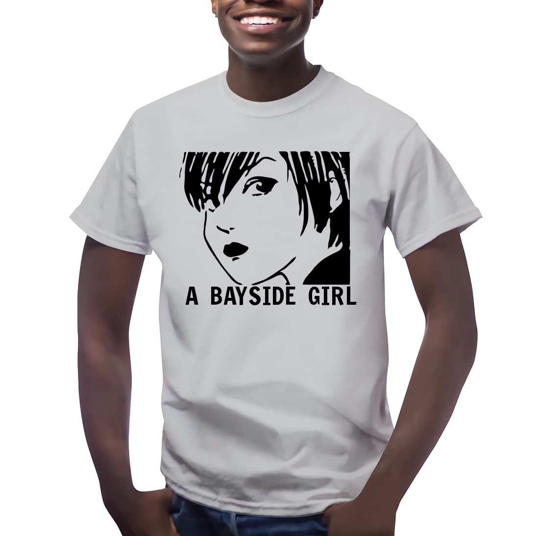 Bayside Girl Anime Men's Graphic Short Sleeve T-Shirt - Soft Cotton Casual Tee for Anime Fans, Streetwear & Summer Outfits