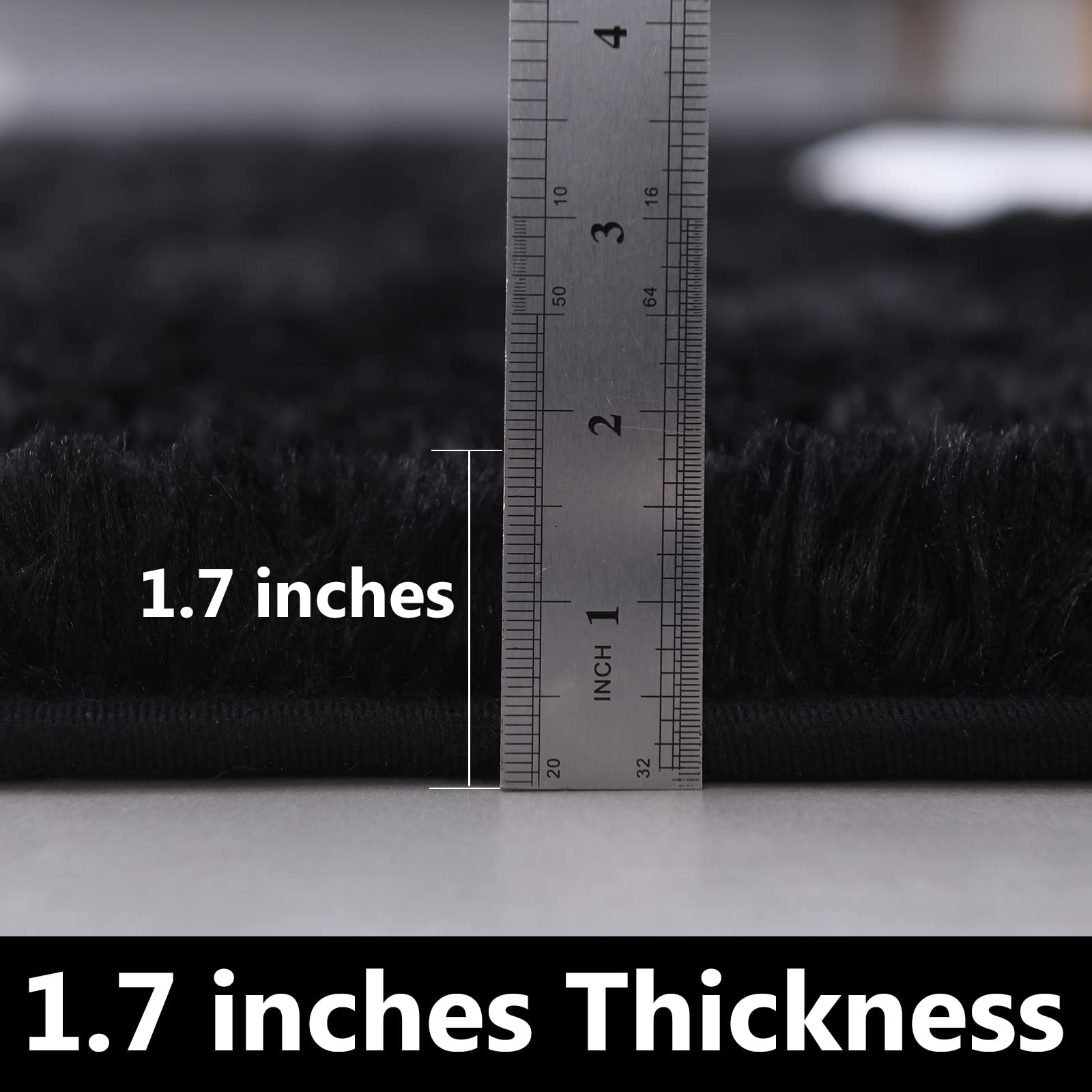 **TABAYON 9x12 Feet Extra Large Shag Area Rug - Ultra Soft Plush Black Indoor Rug for Living Room, Nursery & Home Decor - Non-Skid Modern Faux Fur Carpet (Perfect for Cozy Spaces, Bedrooms & Kids' Play Areas)**