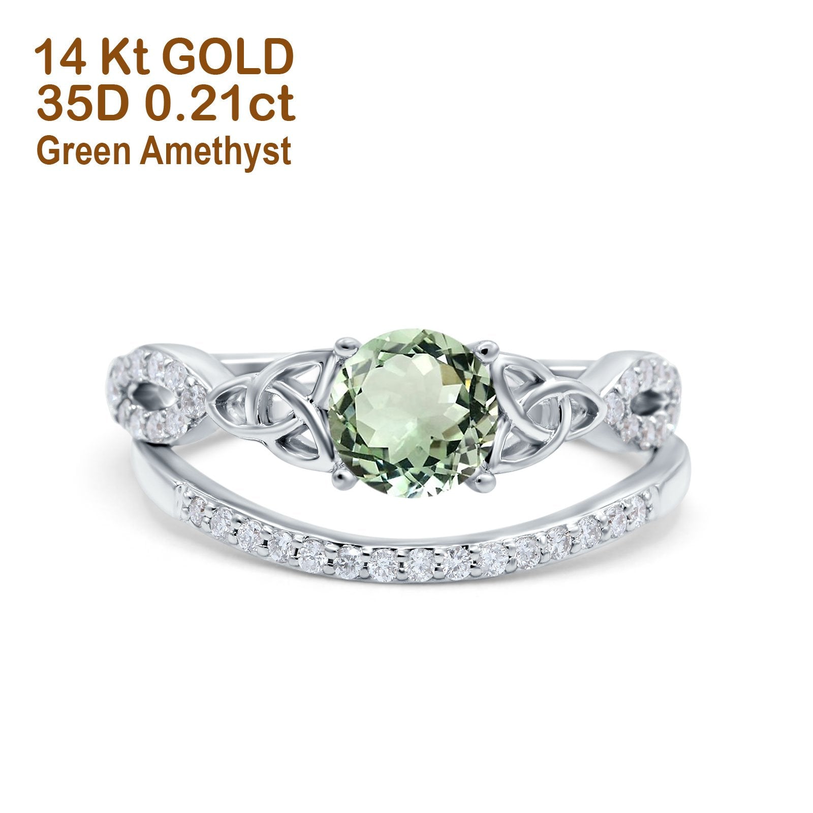 White Gold Natural Green Amethyst
