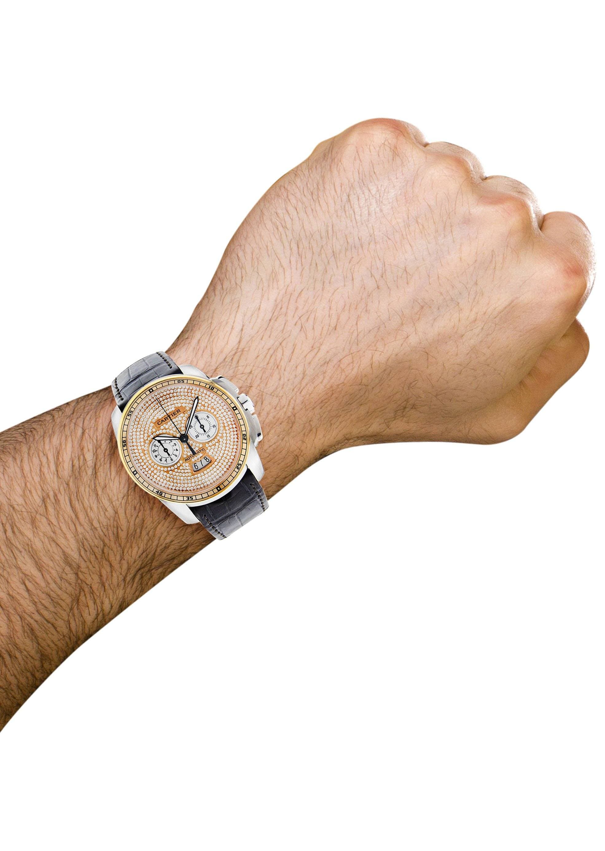 Cartier Calibre de Cartier 18K Rose Gold Diamond Watch 42mm - Luxury Men's Timepiece for Formal Events & Special Occasions