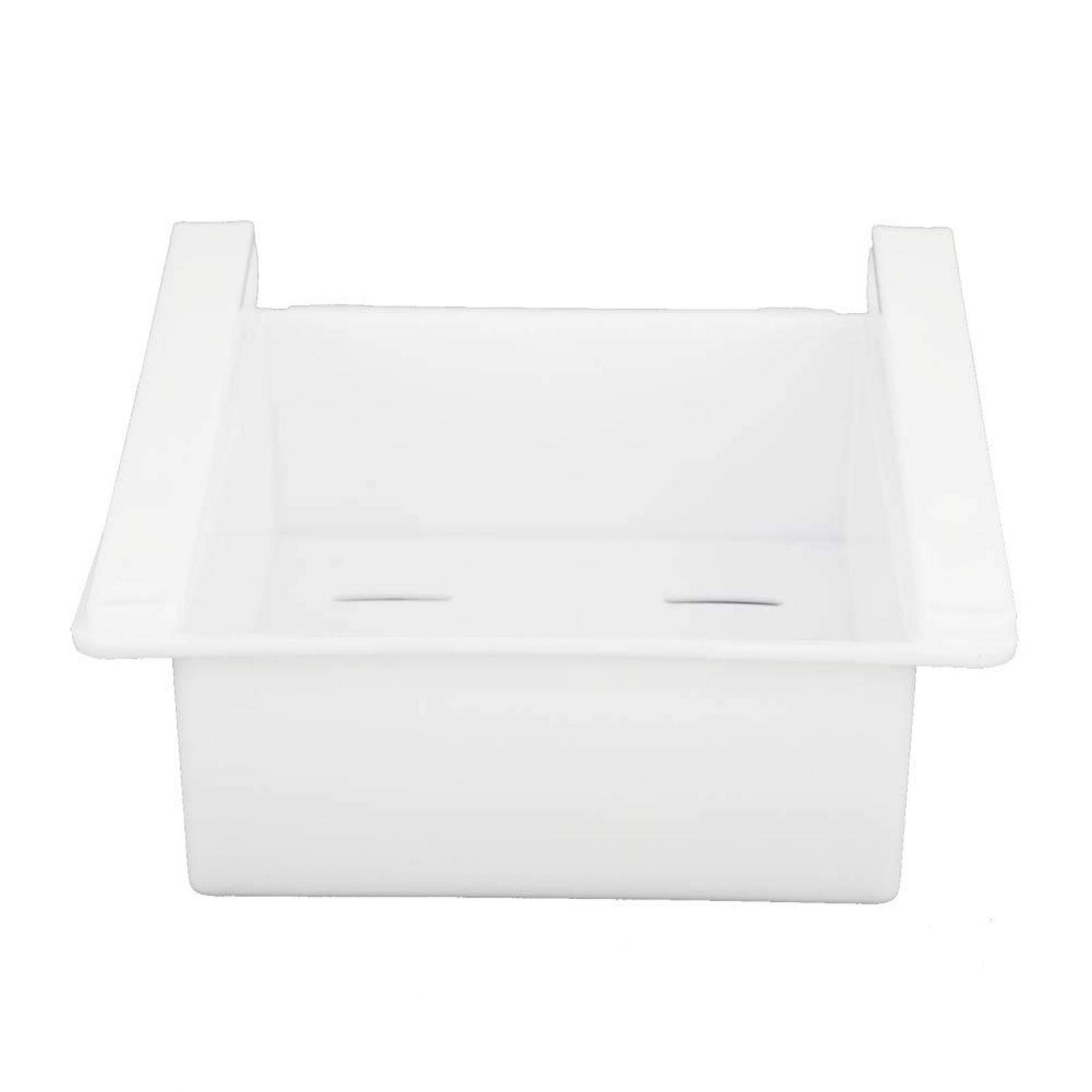 Retractable Refrigerator Storage Box with Drainable Sliding Drawer - Organizer Rack for Fridge Shelf (White) | Perfect for Kitchen, Pantry & Food Storage Organization