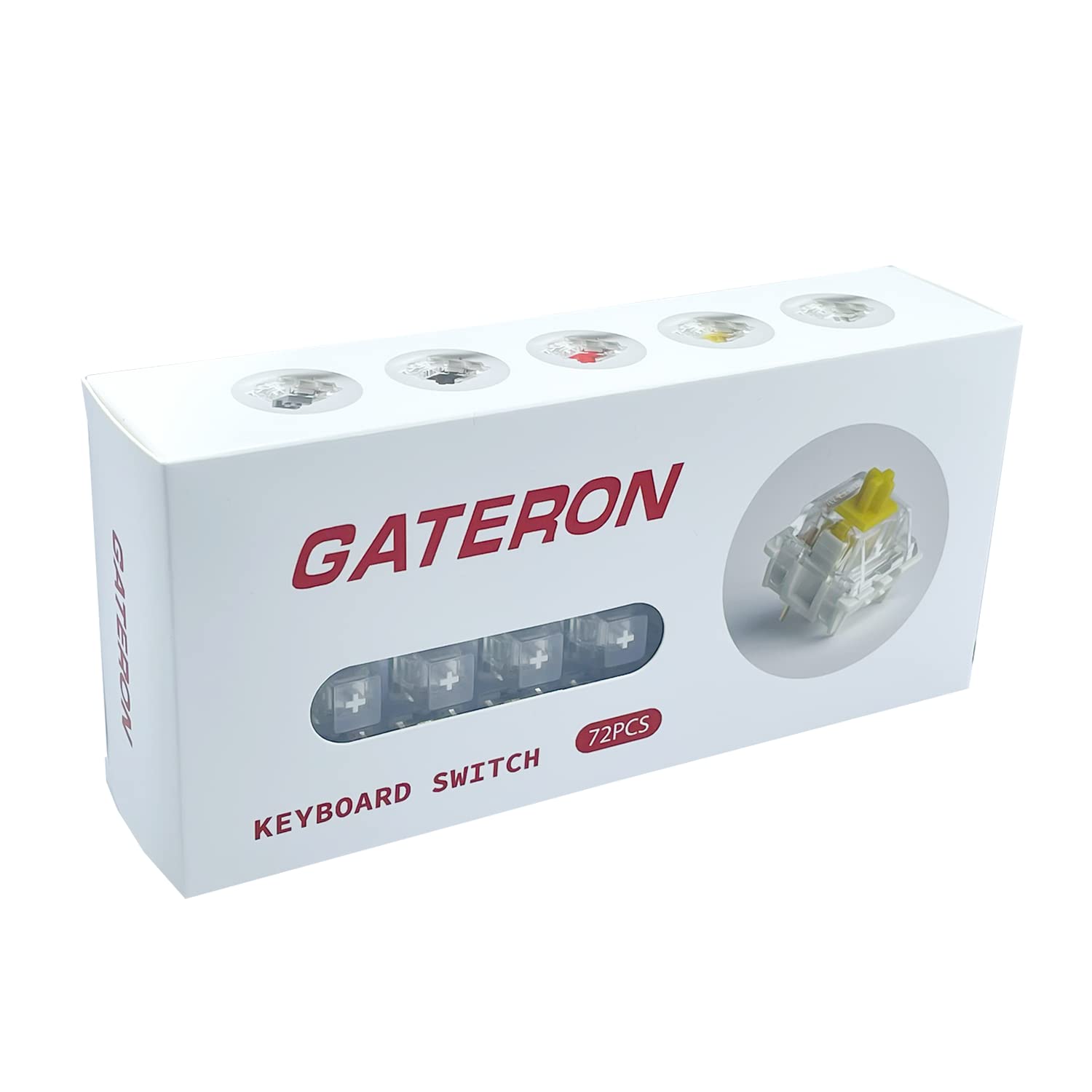 Gateron G White Pro Switches - 72pcs Linear RGB for Gaming Keyboard - Smooth Typing & Gaming