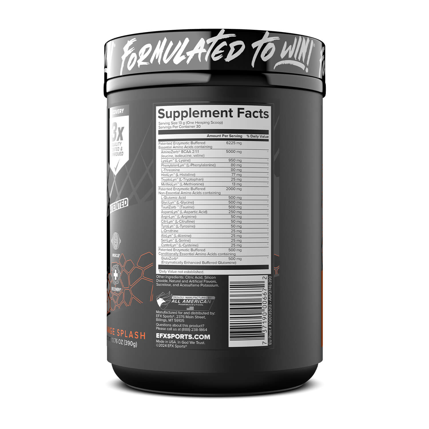 EFX Sports AminoZorb Elite 21 - Premium Amino Acid Supplement for Muscle Recovery & Performance - Ideal for Athletes, Bodybuilders & Fitness Enthusiasts