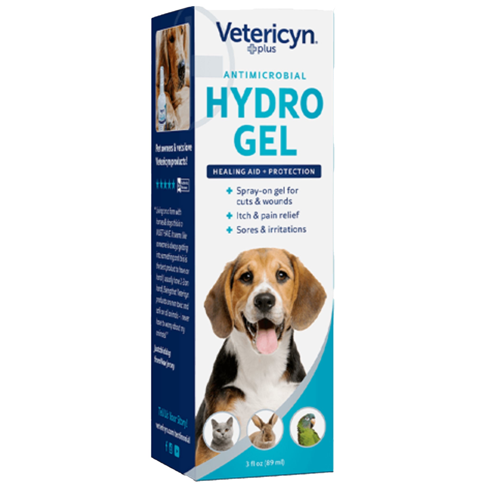 Vetericyn All Animal Antimicrobial Hydrogel Spray - 3 oz Wound Care for Dogs, Cats, Horses & Pets | Fast Healing for Cuts, Scrapes & Skin Irritations | Vet-Recommended First Aid Solution