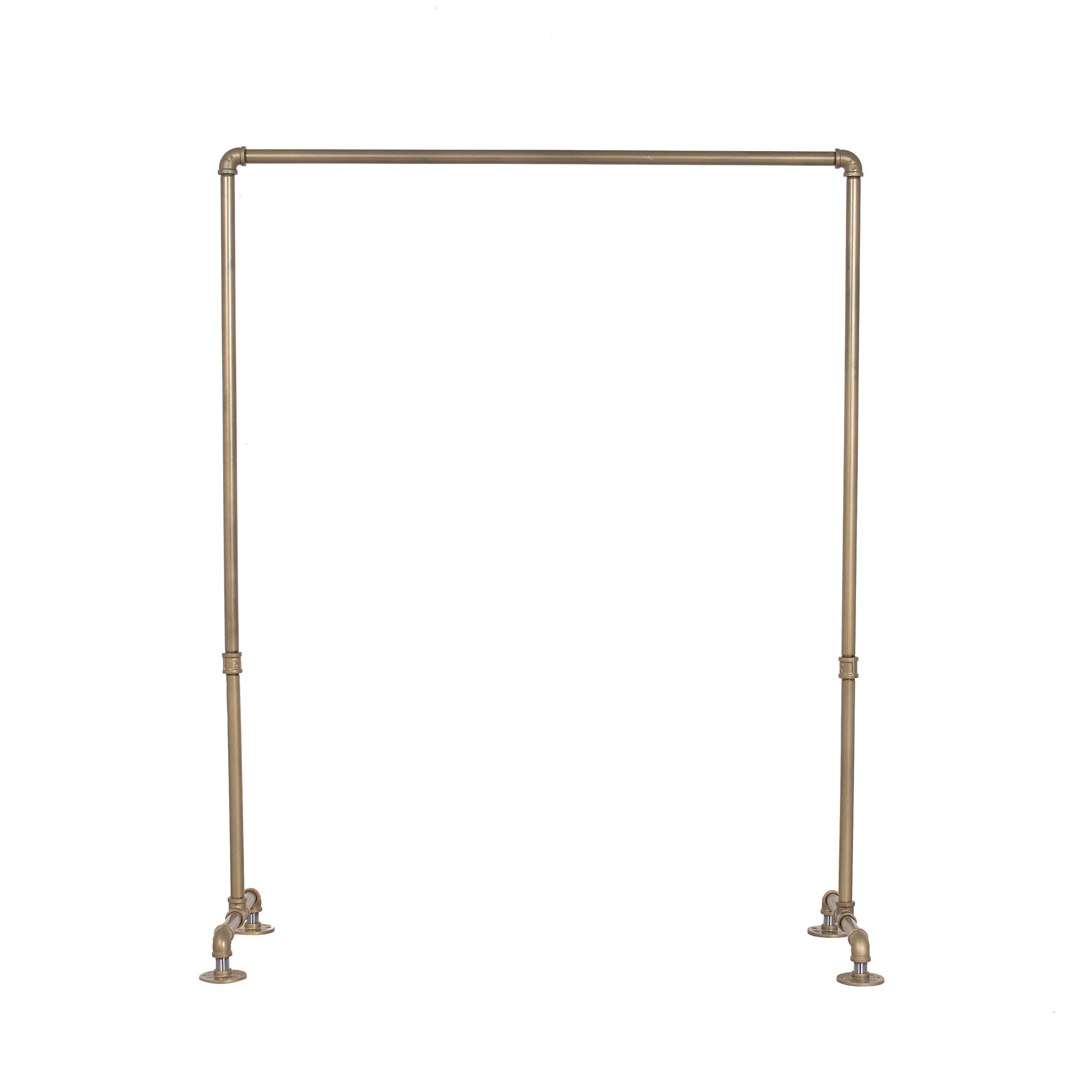 William Roberts Vintage Industrial Heavy Duty Hanging Rod Garment Rolling Closet Organizer Rack - 48 Inch with Flange Feet for Bedroom, Closet & Laundry Room Organization