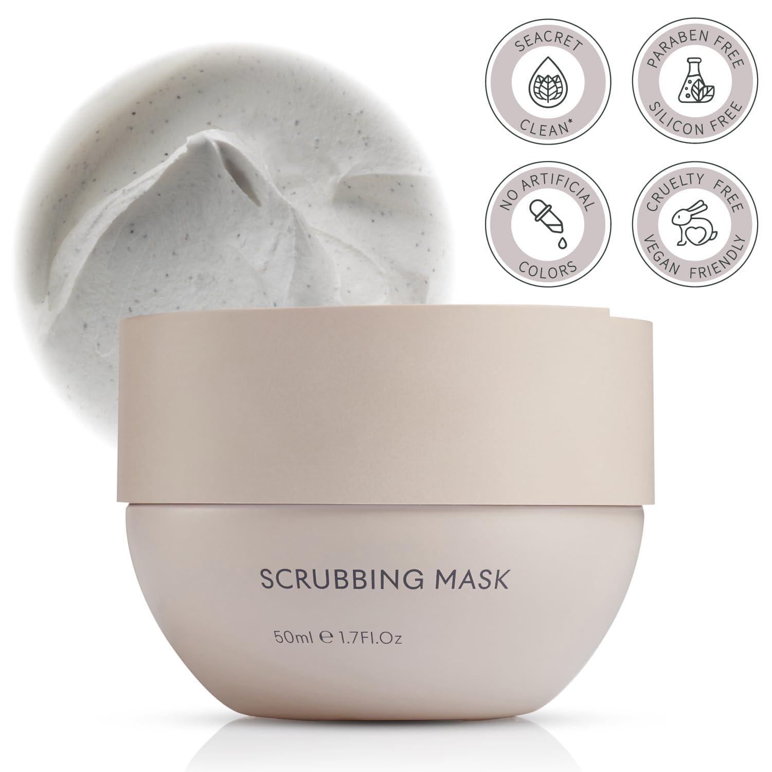 SEACRET 2-in-1 Facial Scrubbing Mask & Exfoliator - Dead Sea Minerals & Pumpkin Enzyme Face Scrub for Deep Cleansing & Glowing Skin | Kaolin Clay Mask for Blackhead Removal | Perfect for Daily Skincare Routine & Spa Night Self-Care