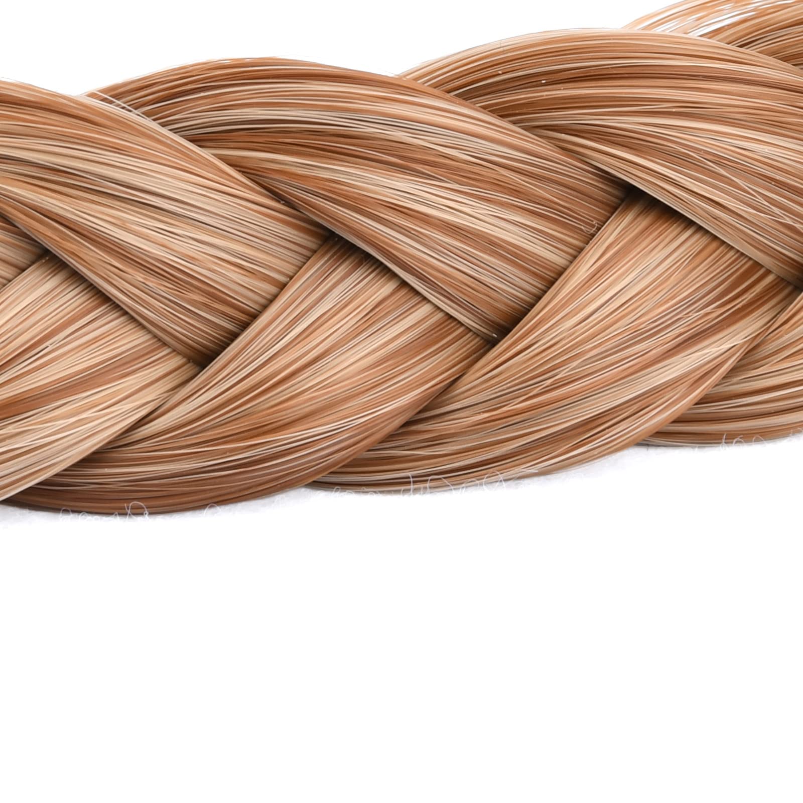 2 Strands Synthetic Hair Braided Headband - Classic Chunky Plaited Braids for Women (Strawberry Blonde) | Perfect for Cosplay, Costume Parties & Everyday Fashion Accessories