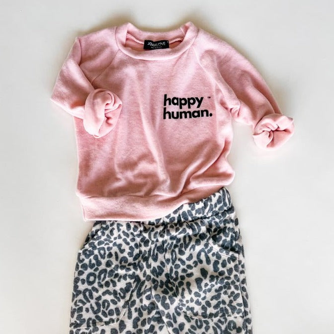 Alfie Happy Human Kids Top | Pink FC | Soft & Comfortable Girls' T-Shirt for Playdates & Everyday Wear